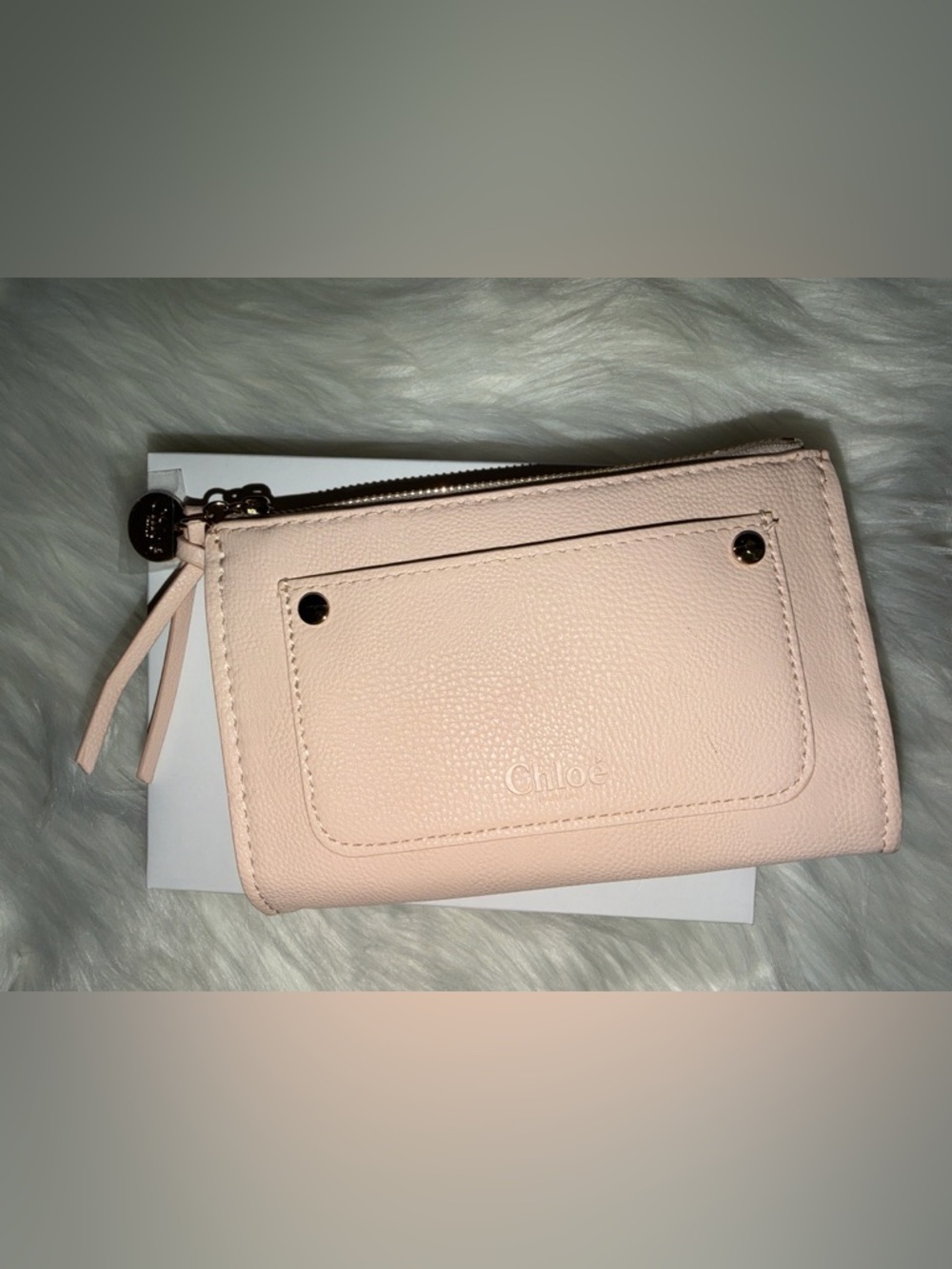 NWT. Chloé Limited Edition Blush Pink Faux Leather Mini Pouch